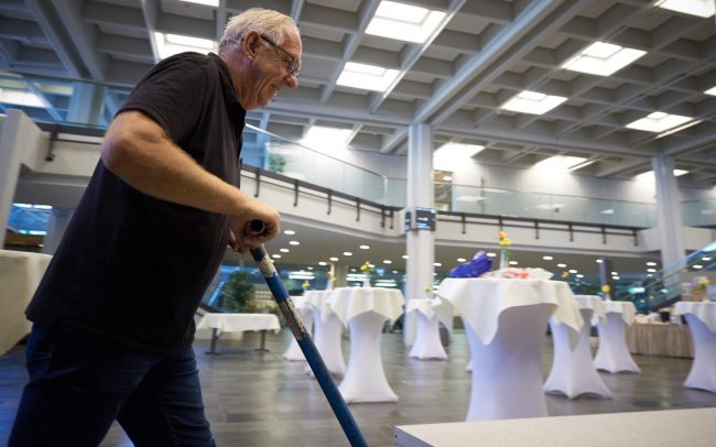 Norbert beim Aufbau