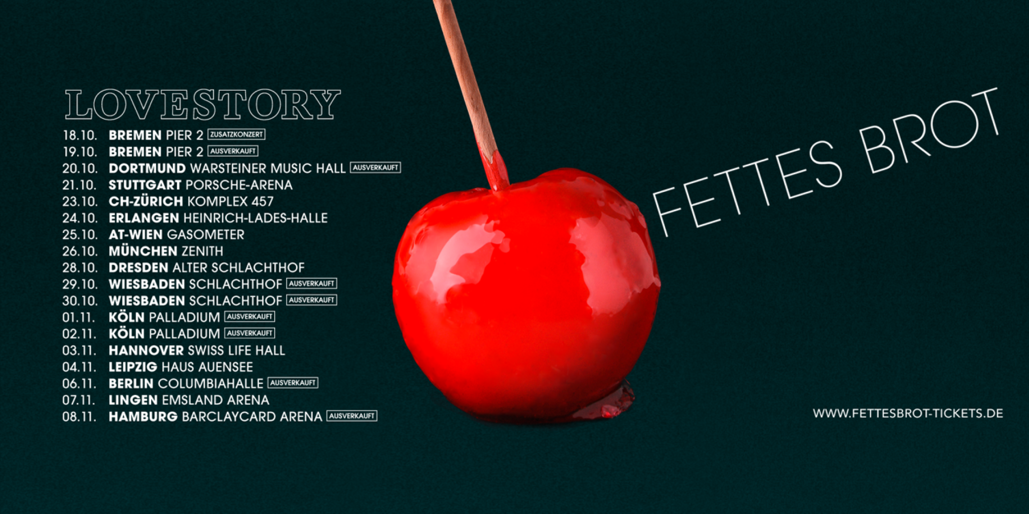 Tourdaten Fettes Brot Lovestory Tour